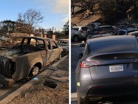 Apocalyptic images show burnt out cars