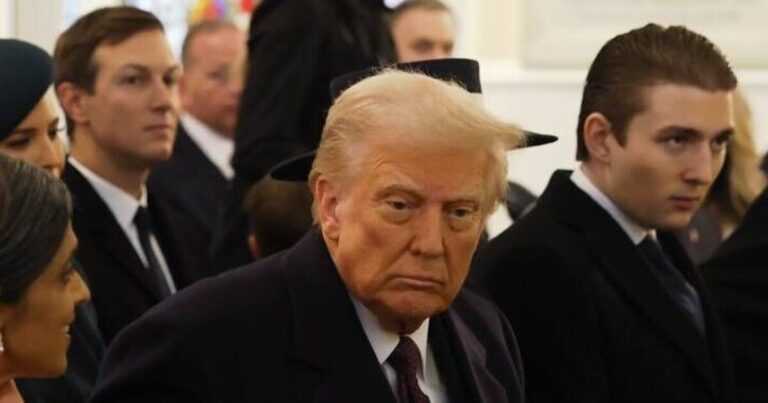 Barron Trump glows alongside lookalike dad Donald