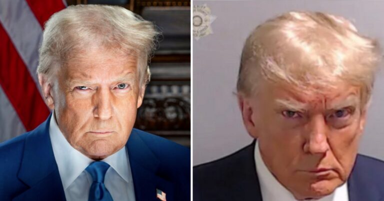Donald Trump channels his jail mugshot in defiant
