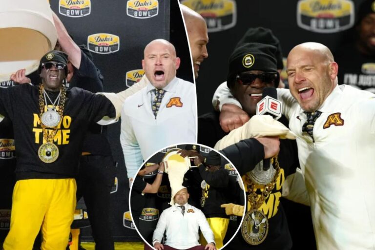 Minnesota’s P.J. Fleck gets mayo bath from guest | Sports News