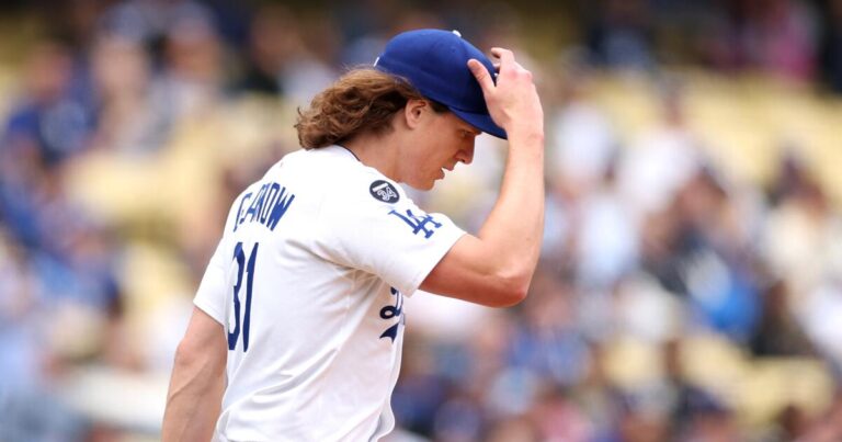 Dodgers pitcher Tyler Glasnow exits game with
