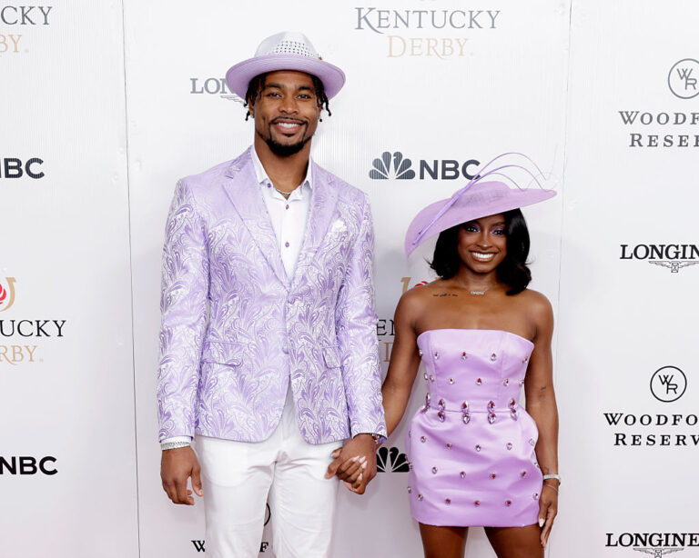 Jonathan Owens and Simone Biles attend Kentucky Derby 151