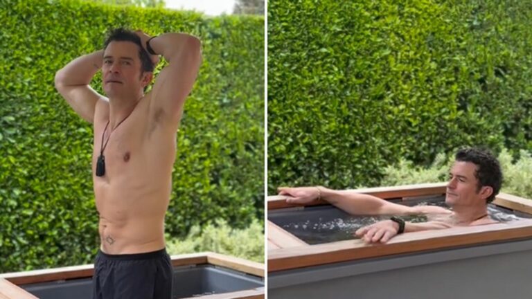 Orlando Bloom Heats Up With Hot Bod In Cold Plunge
