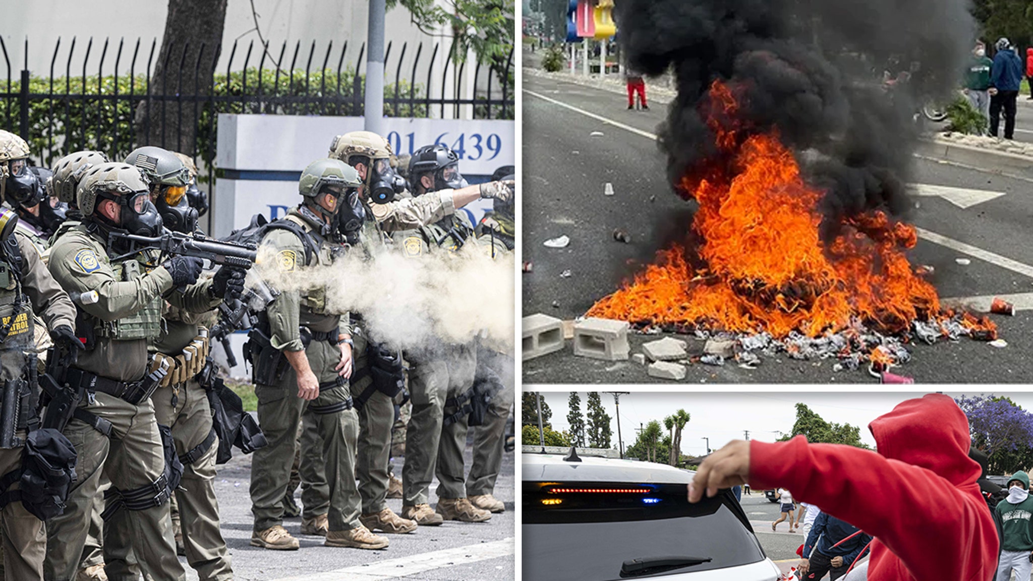 Hundreds of Protesters and Police Clash Over