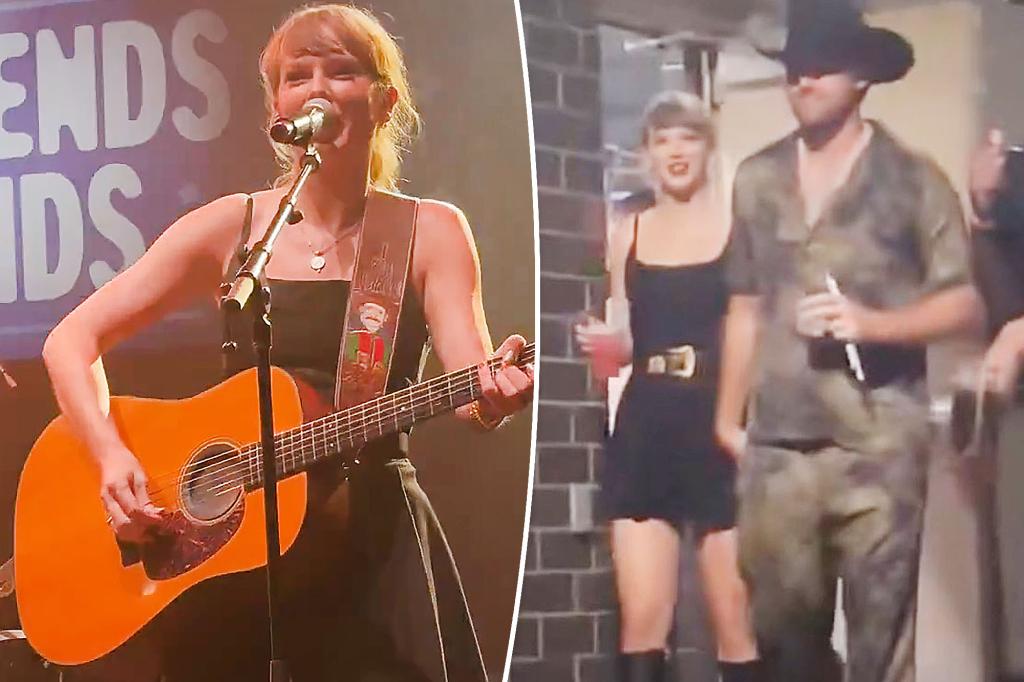 Taylor Swift performs at Travis Kelce's Tight Ends
