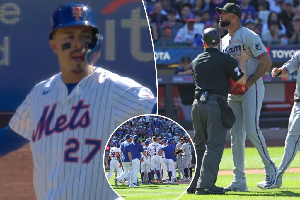 Benches clear in Mets-Marlins game after Mark | Sports News