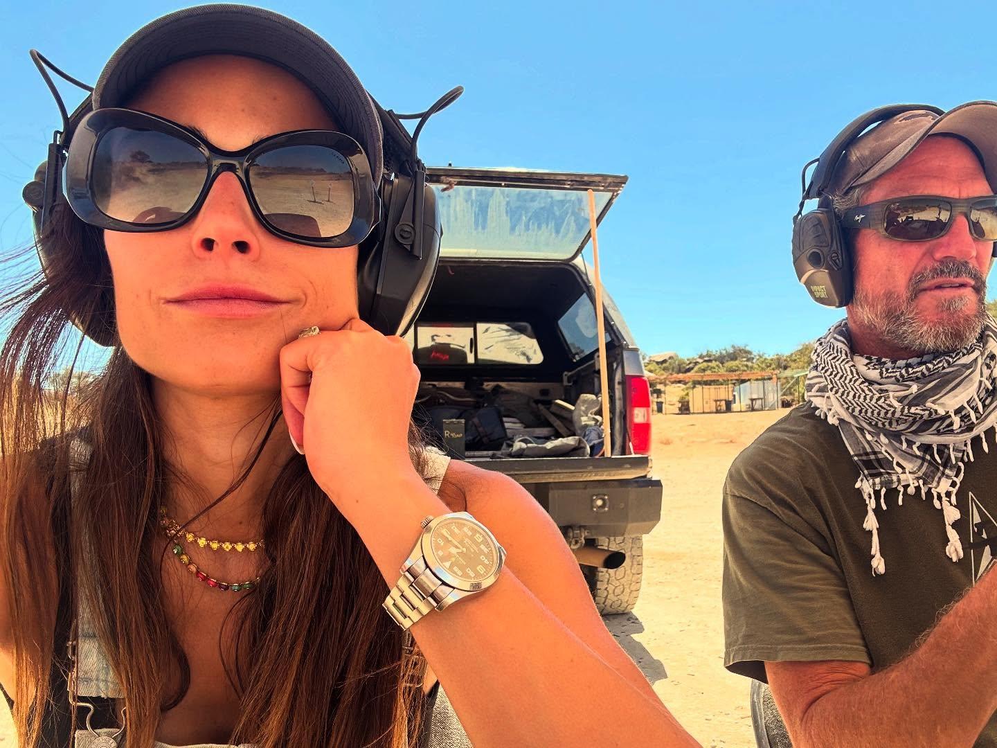 Jordan Brewster And Her Dad Show Off Marksmanship | Gossip Wire News