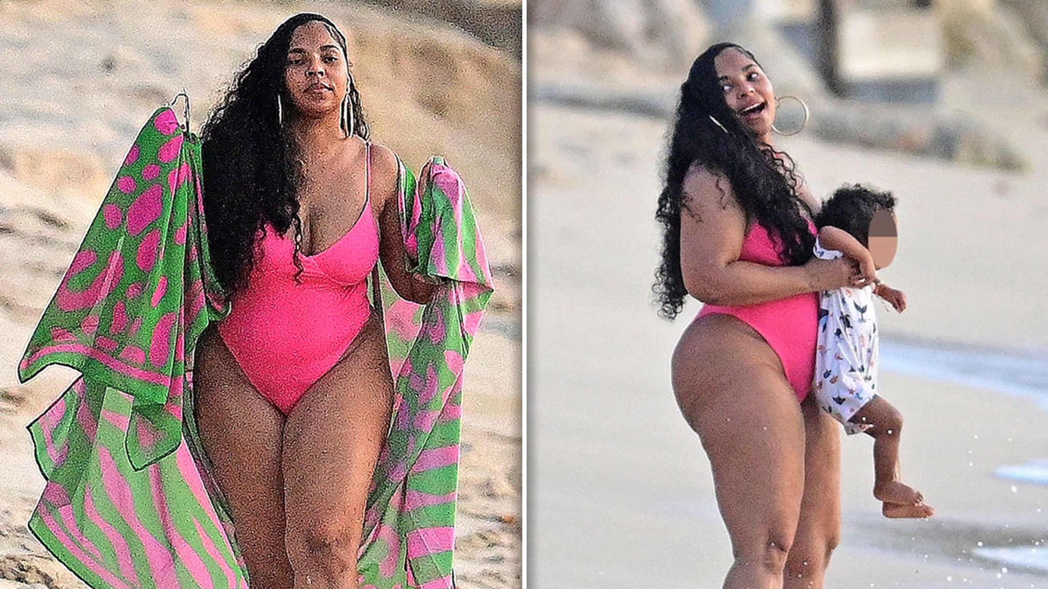 Ashanti Flaunts Beach Bod on Vacation with Baby