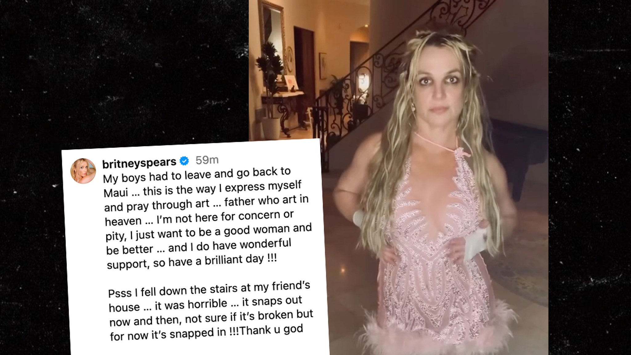 Britney Spears Says She Fell Down Stairs, Knee