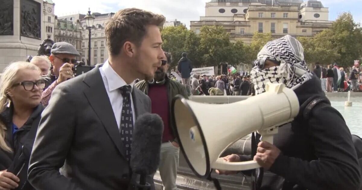 GB News reporter targeted at pro-Palestine protest as | UK News