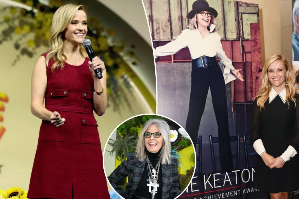 Reese Witherspoon delivers emotional on-stage