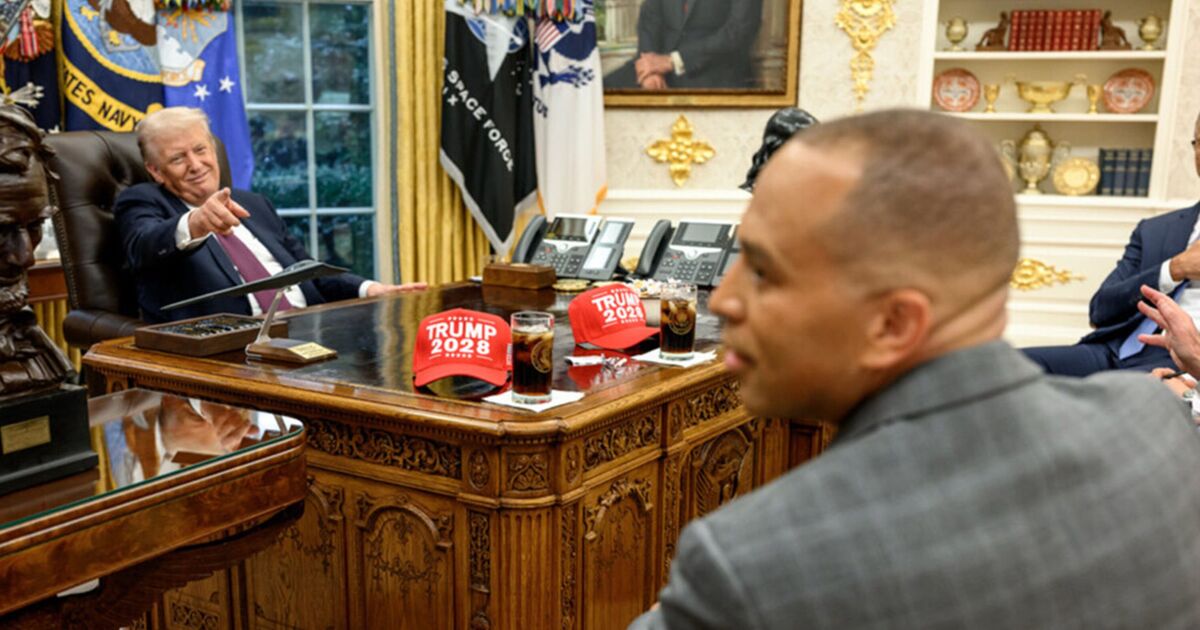 Trump points and laughs at Democrats as government | Political News