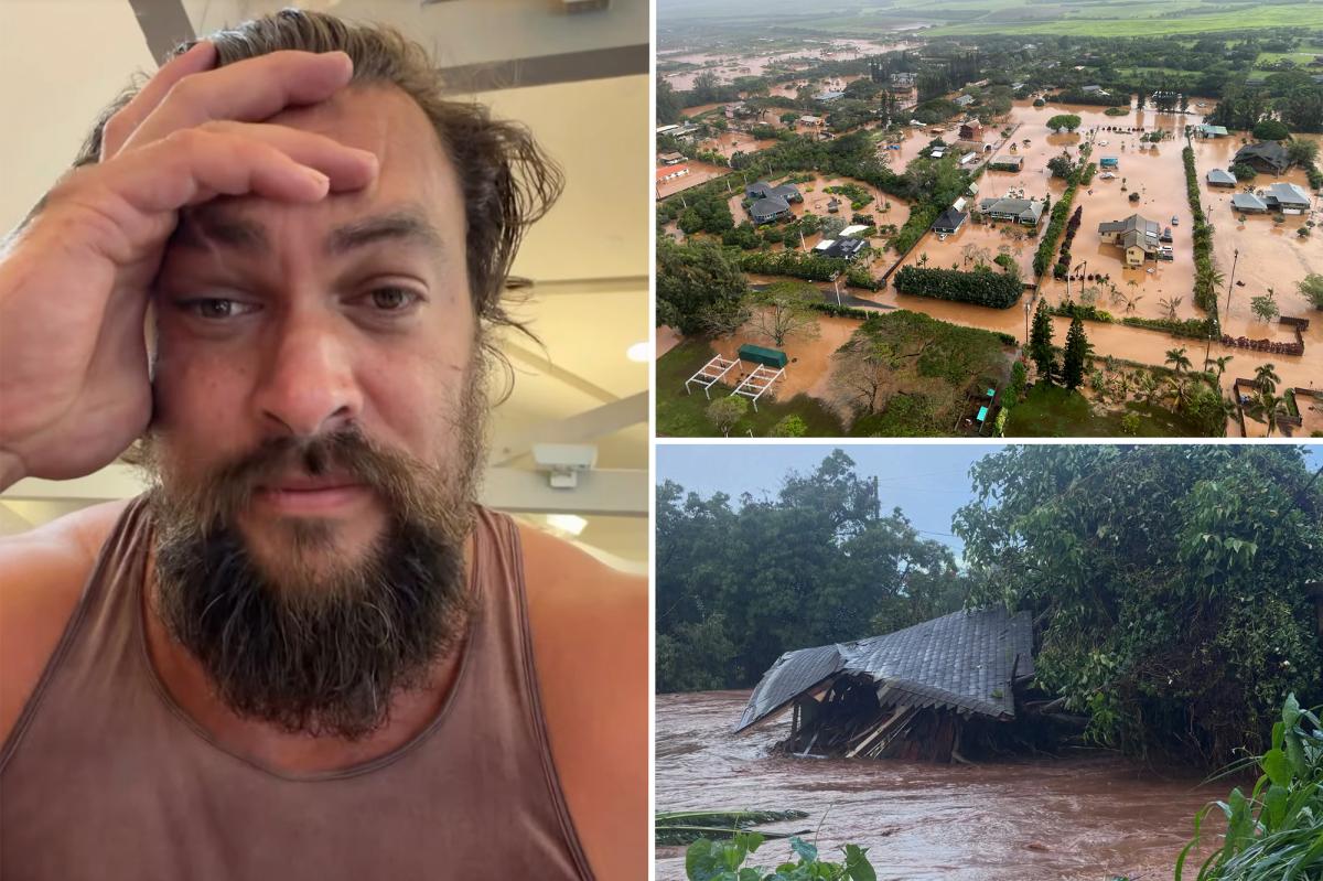 Jason Momoa escapes raging Hawaii floods as