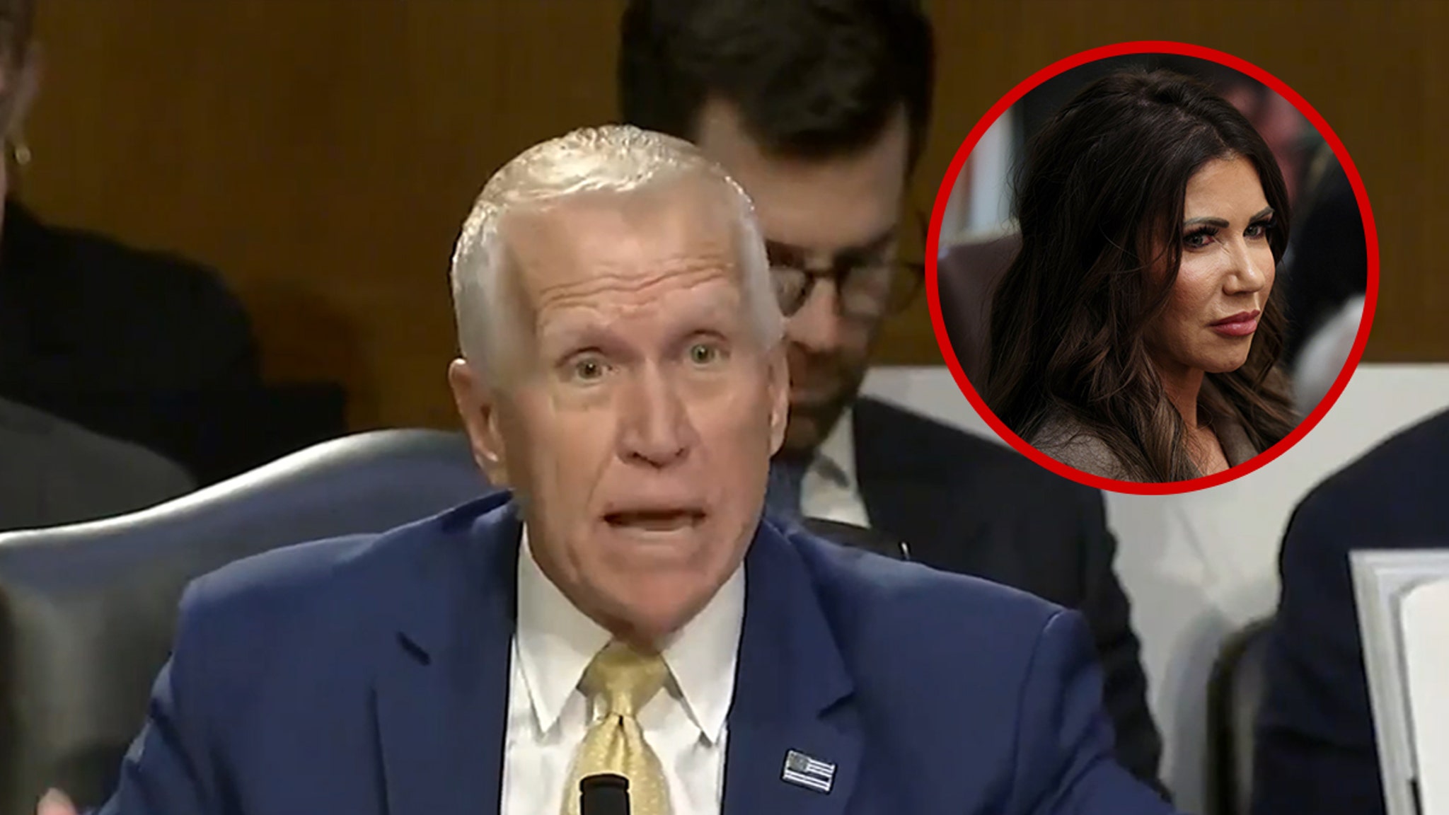 Sen. Thom Tillis Rips Kristi Noem, Compares ICE