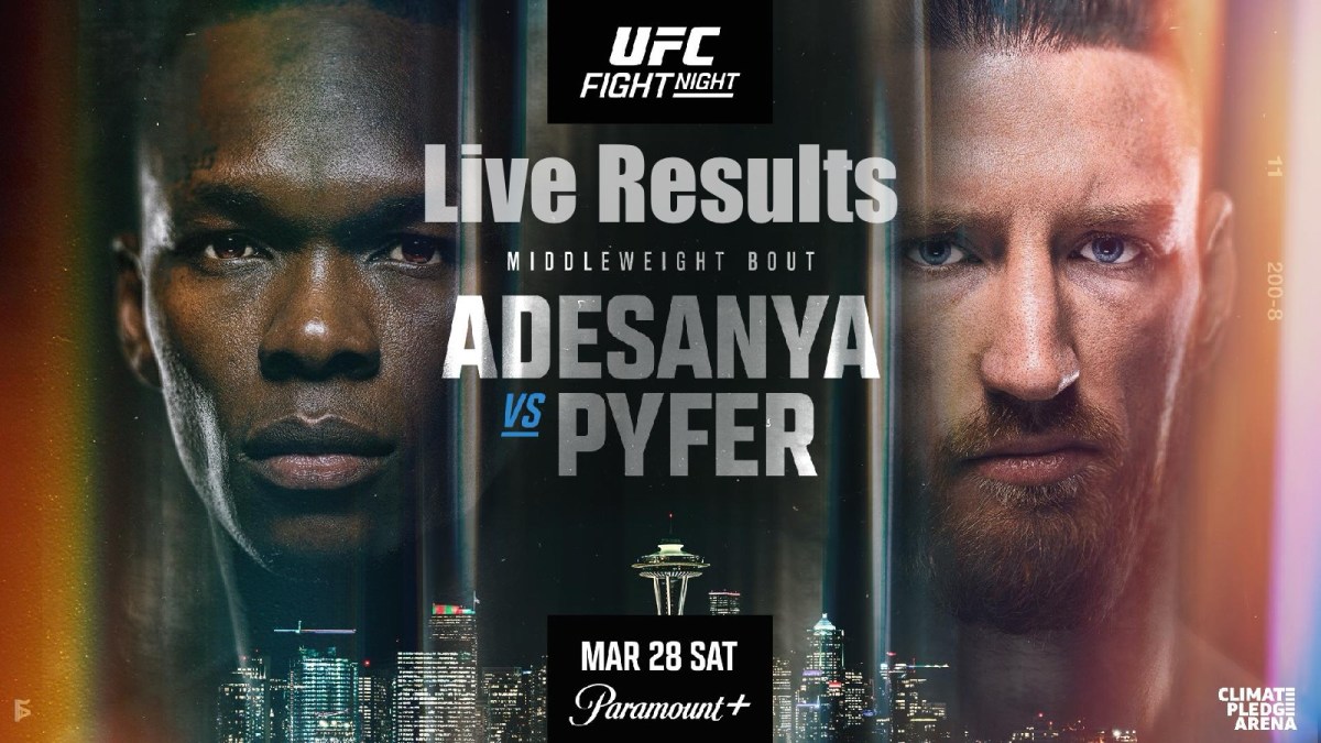 UFC Seattle: Adesanya vs. Pyfer live results