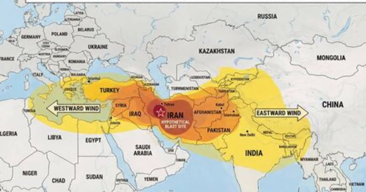 Horrifying nuke map shows Iran radiation spread as