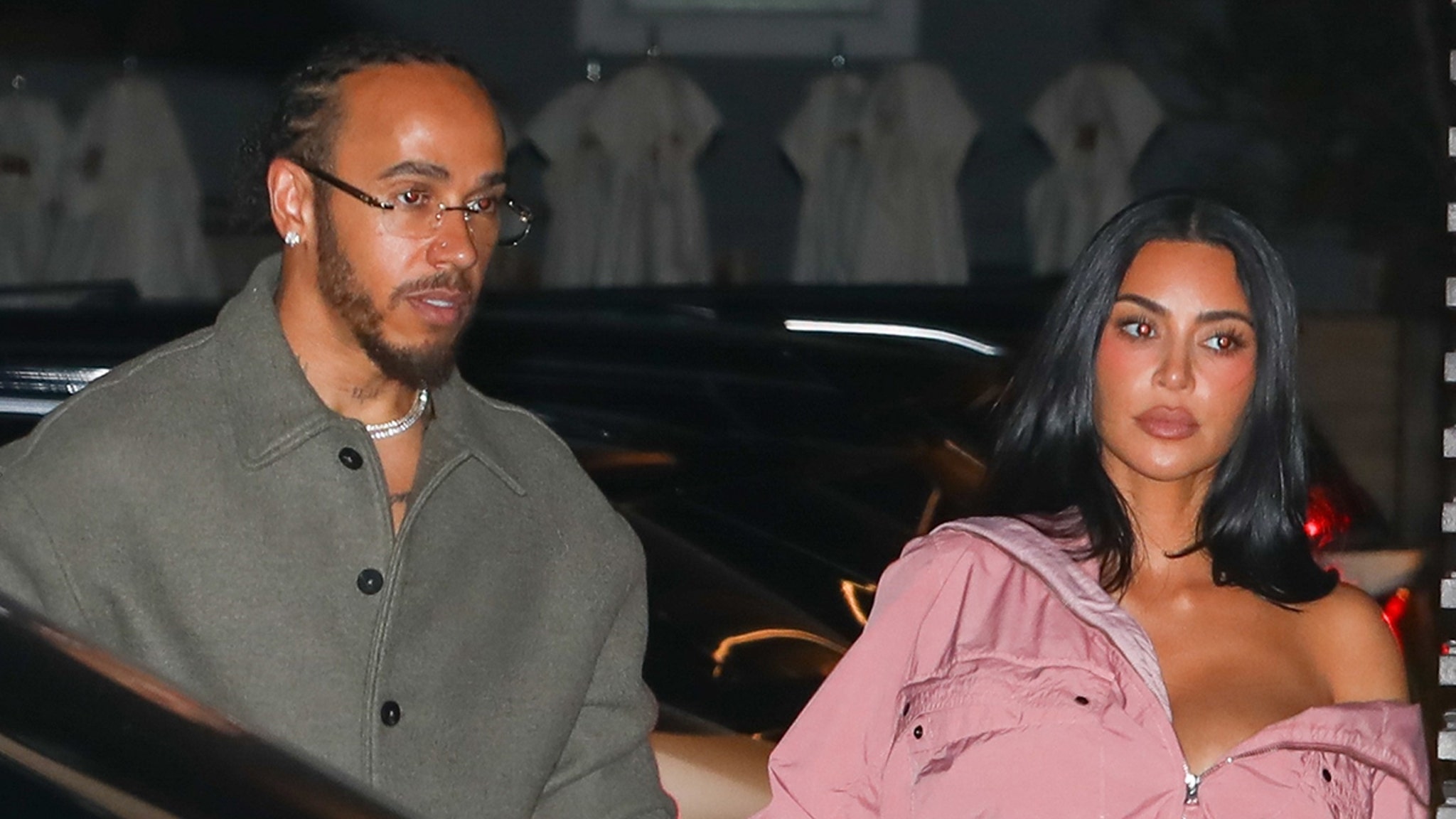 Kim Kardashian, Lewis Hamilton Step Out for