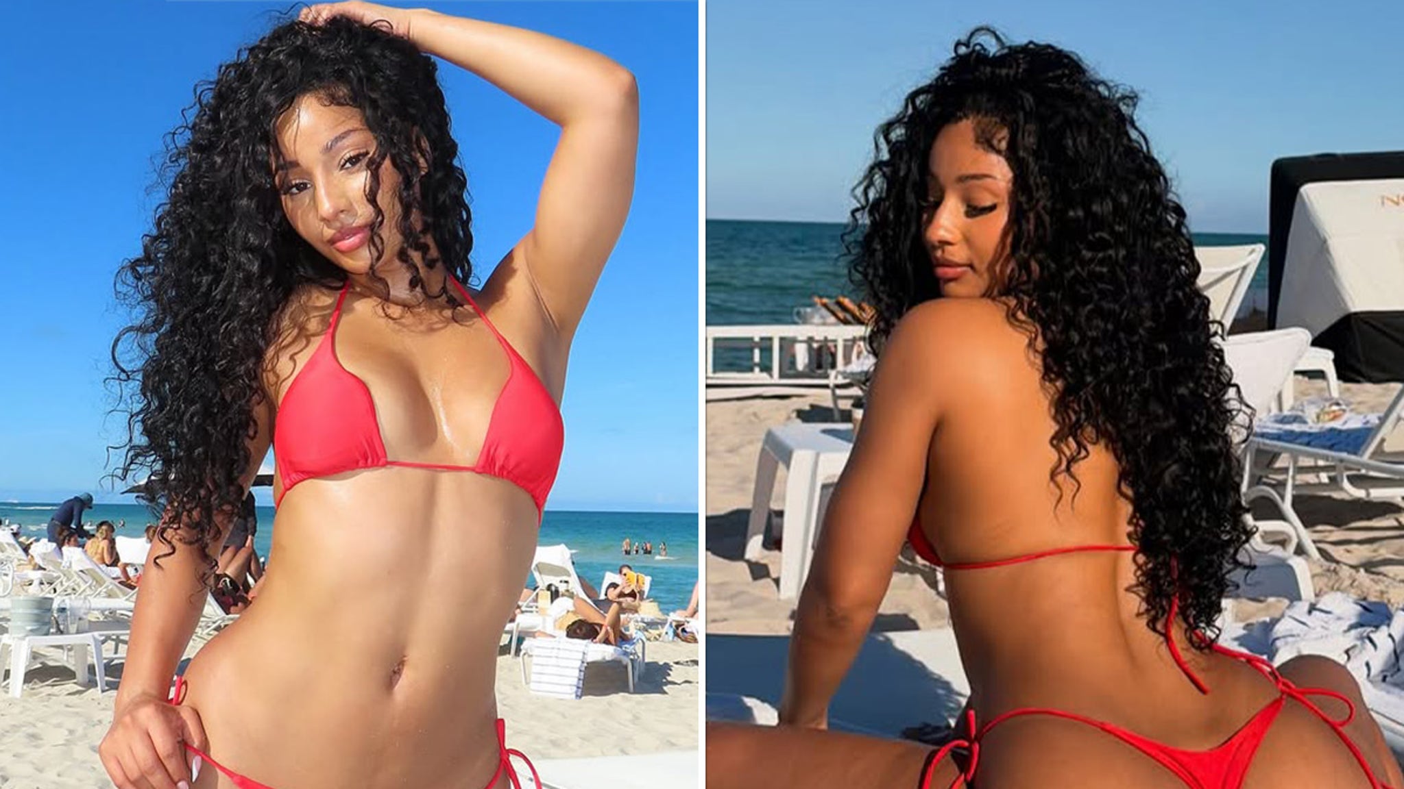 Rubi Rose Red-Hot Thong Bikini Heats Up The