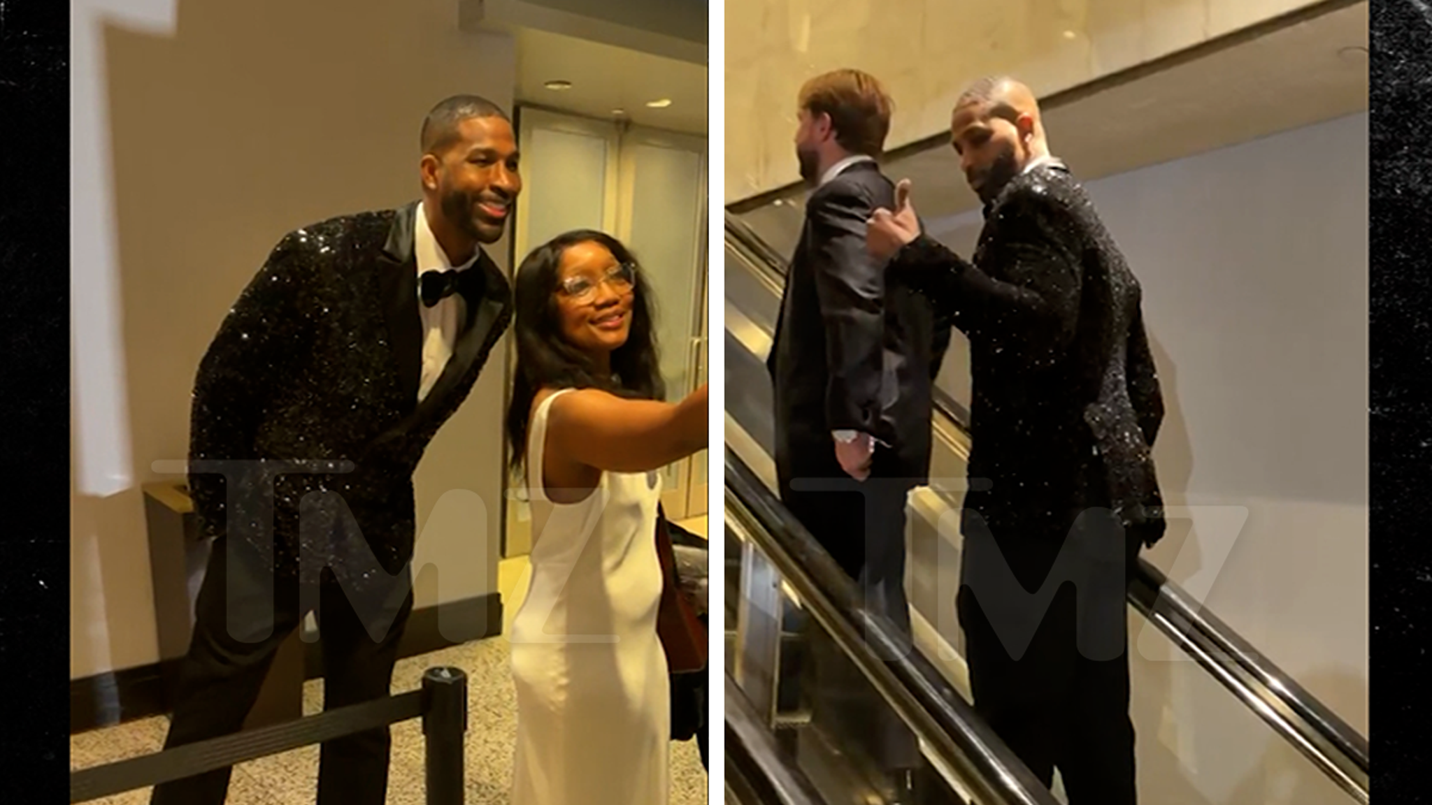 Tristan Thompson Takes Photos With Fans Before
