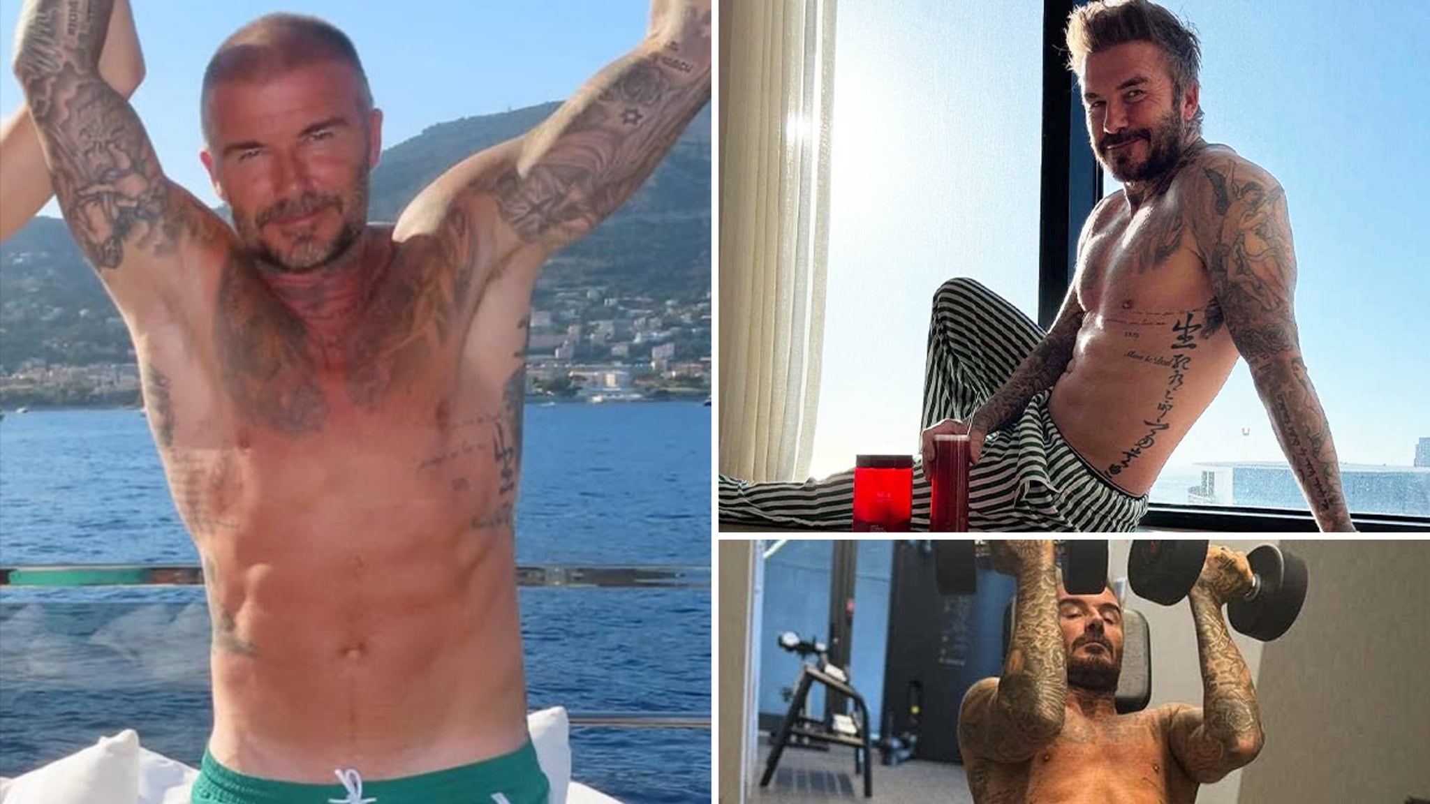 David Beckham's Shredded Shots to Celebrate